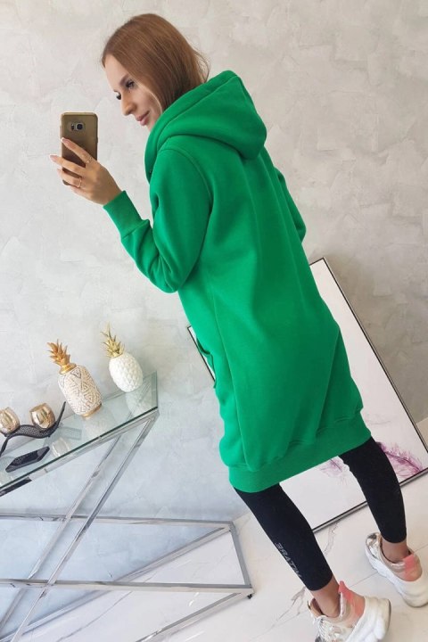 Bluza ocieplana długa z kapturem zielona Bluza ocieplana długa z kapturem zielona