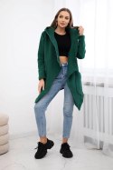 Bluza ocieplana z asymetrycznym suwakiem ciemno zielona