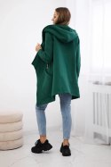 Bluza ocieplana z asymetrycznym suwakiem ciemno zielona