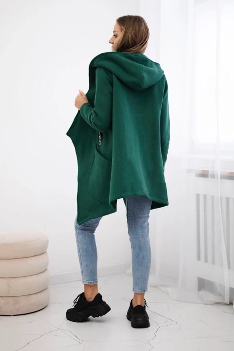 Bluza ocieplana z asymetrycznym suwakiem ciemno zielona Bluza ocieplana z asymetrycznym suwakiem ciemno zielona