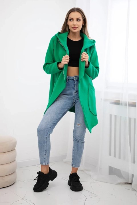 Bluza ocieplana z asymetrycznym suwakiem jasno zielona Bluza ocieplana z asymetrycznym suwakiem jasno zielona