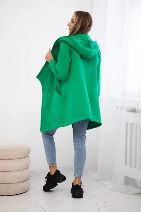 Bluza ocieplana z asymetrycznym suwakiem jasno zielona Bluza ocieplana z asymetrycznym suwakiem jasno zielona