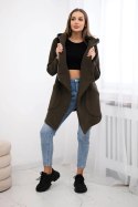 Bluza ocieplana z asymetrycznym suwakiem khaki