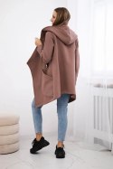 Bluza ocieplana z asymetrycznym suwakiem mocca