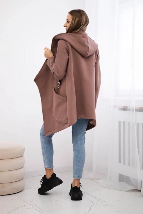 Bluza ocieplana z asymetrycznym suwakiem mocca Bluza ocieplana z asymetrycznym suwakiem mocca