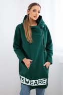 Bluza ocieplana z suwakiem ciemno zielona