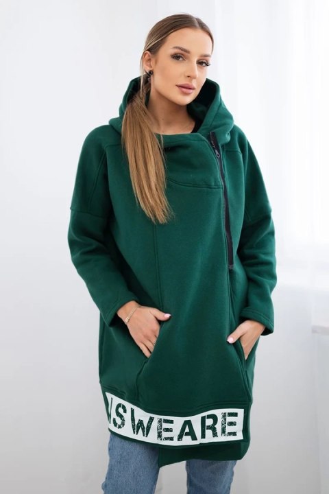 Bluza ocieplana z suwakiem ciemno zielona Bluza ocieplana z suwakiem ciemno zielona