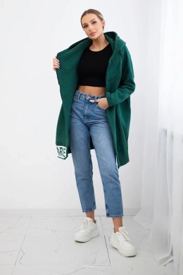 Bluza ocieplana z suwakiem ciemno zielona