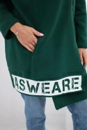 Bluza ocieplana z suwakiem ciemno zielona