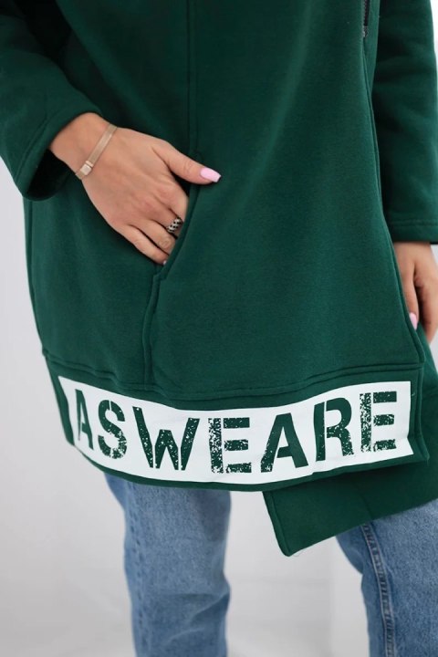Bluza ocieplana z suwakiem ciemno zielona Bluza ocieplana z suwakiem ciemno zielona