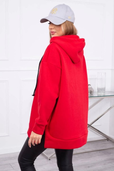 Bluza ocieplana z suwakiem na boku czerwona Bluza ocieplana z suwakiem na boku czerwona