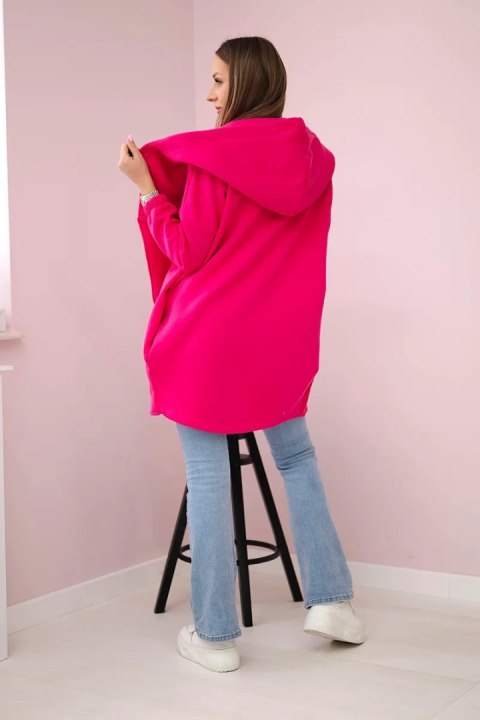 Bluza z krótkim suwakiem fuksja Bluza z krótkim suwakiem fuksja