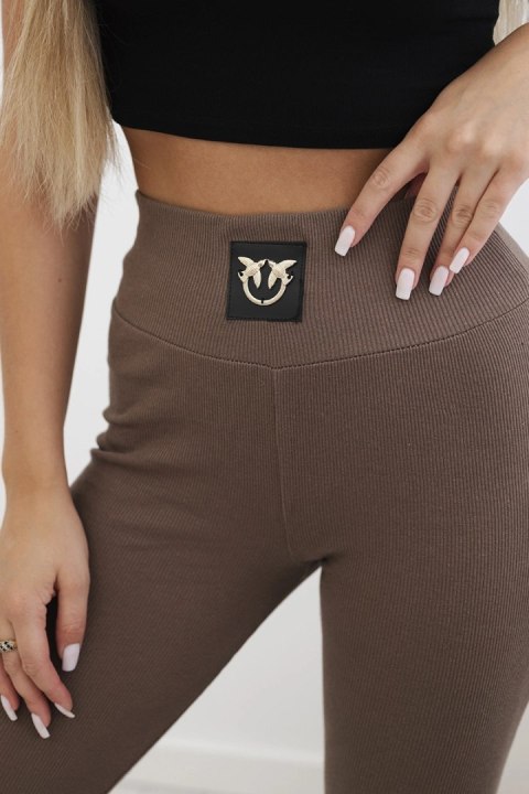 Legginsy w prążek z wysokim stanem mocca Legginsy w prążek z wysokim stanem mocca