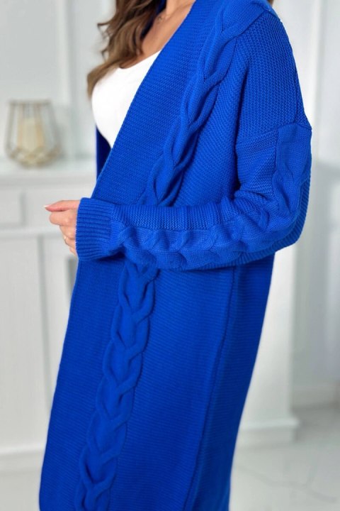 Sweter Kardigan splot warkocz chabrowy Sweter Kardigan splot warkocz chabrowy