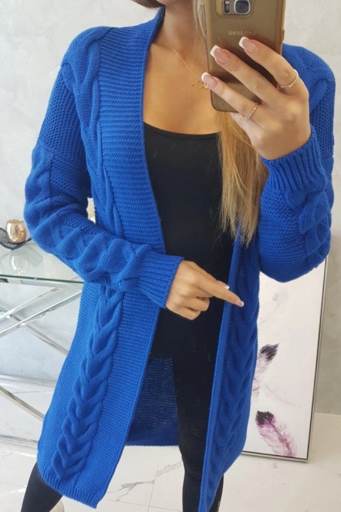 Sweter Kardigan splot warkocz chabrowy Sweter Kardigan splot warkocz chabrowy