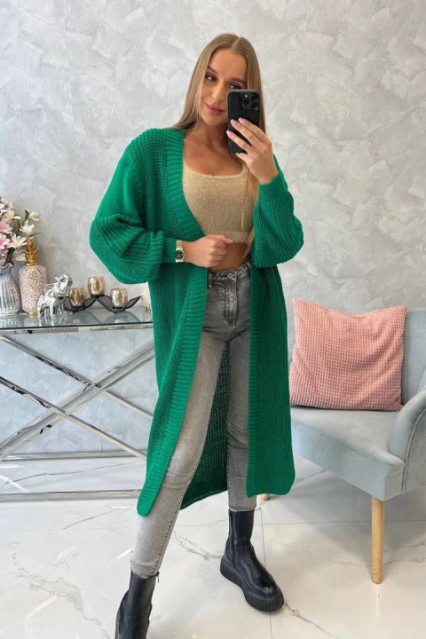 Sweter długi kardigan zielony Sweter długi kardigan zielony