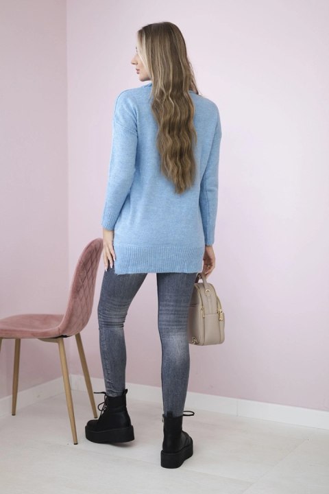 Sweter ze stójką błękitny Sweter ze stójką błękitny