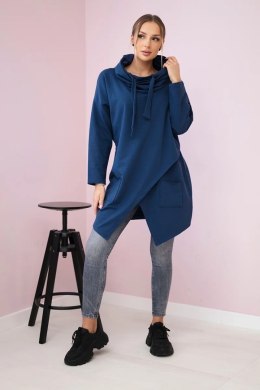 Tunika z kopertowym przodem Oversize jeansowa