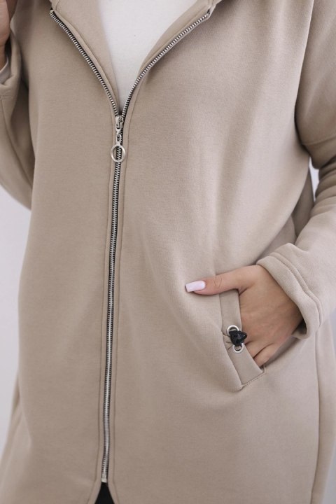Bluza ocieplana długa jasno beżowa Bluza ocieplana długa jasno beżowa