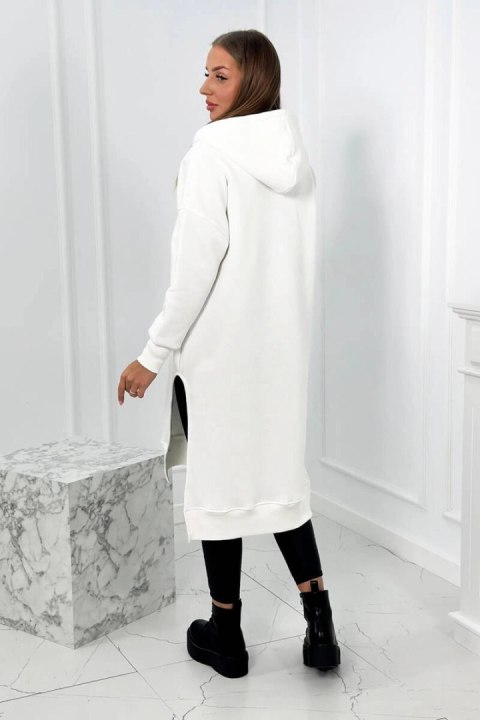 Bluza ocieplana z rozcięciami na bokach ecru Bluza ocieplana z rozcięciami na bokach ecru