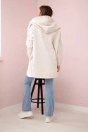 Bluza z krótkim suwakiem beżowy melanż