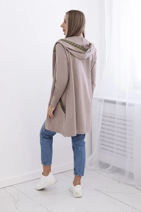 Bluza z ozdobną taśmą ciemno beżowa Bluza z ozdobną taśmą ciemno beżowa