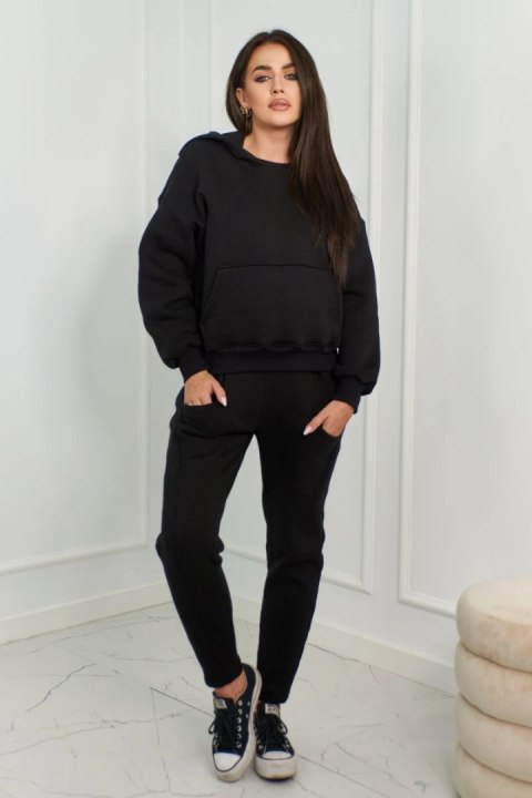 Komplet ocieplany bluza + spodnie czarny Komplet ocieplany bluza + spodnie czarny