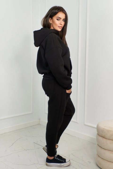 Komplet ocieplany bluza + spodnie czarny Komplet ocieplany bluza + spodnie czarny