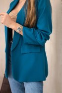Marynarka z klapami elegancka morska