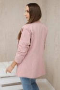 Marynarka z klapami elegancka pudrowy róż