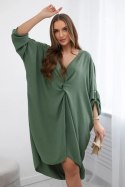 Sukienka oversize z dekoltem V khaki