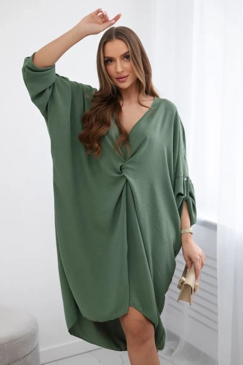 Sukienka oversize z dekoltem V khaki Sukienka oversize z dekoltem V khaki