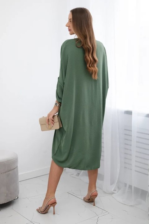 Sukienka oversize z dekoltem V khaki Sukienka oversize z dekoltem V khaki