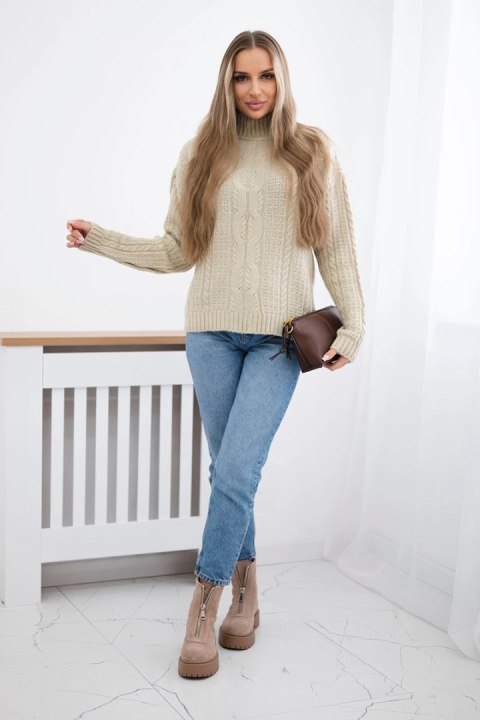 Sweter z półgolfem beżowy Sweter z półgolfem beżowy