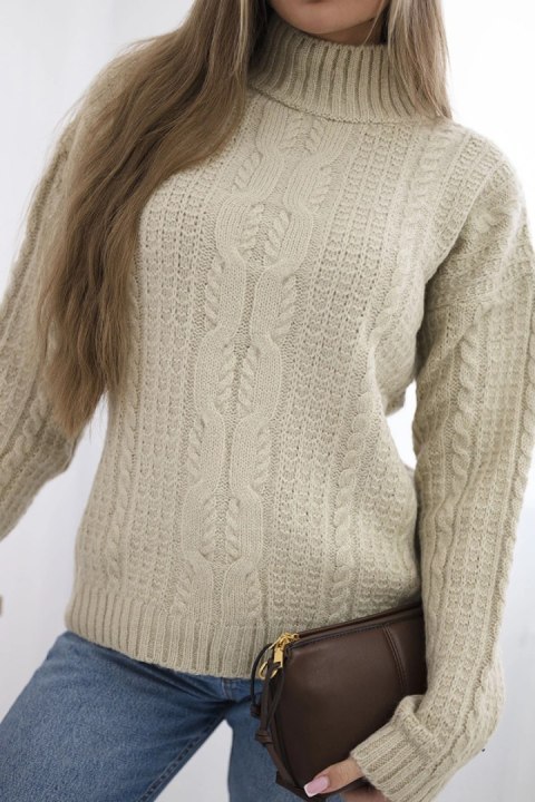 Sweter z półgolfem beżowy Sweter z półgolfem beżowy