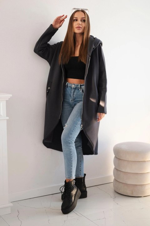Bluza ocieplana długa grafitowa Bluza ocieplana długa grafitowa