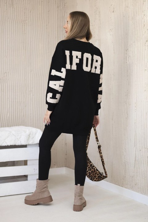 Bluza ocieplana z napisem California czarna Bluza ocieplana z napisem California czarna