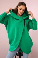 Bluza z krótkim suwakiem jasno zielona