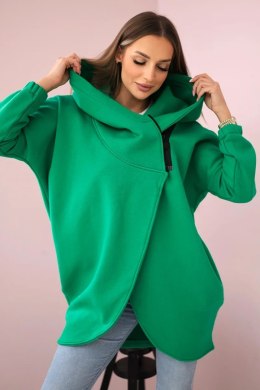 Bluza z krótkim suwakiem jasno zielona