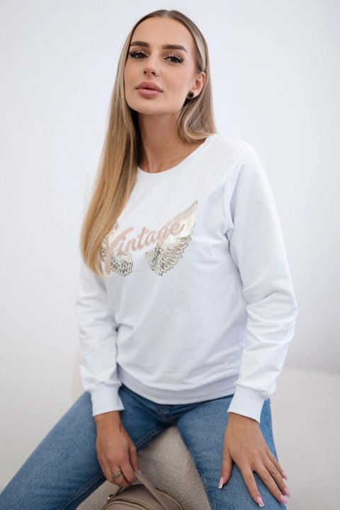 Bluza z nadrukiem biała Bluza z nadrukiem biała