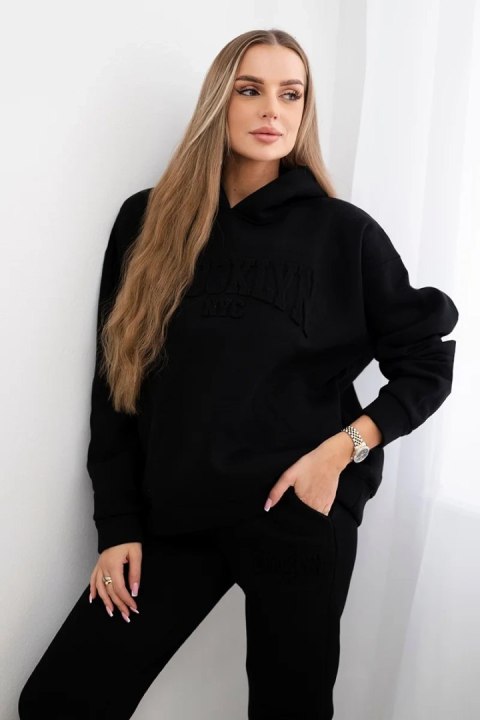 Komplet bawełniany ocieplany bluza + spodnie Brooklyn czarny Komplet bawełniany ocieplany bluza + spodnie Brooklyn czarny