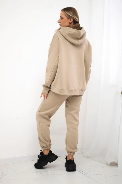 Komplet bawełniany ocieplany bluza + spodnie Brooklyn jasny beżowy Komplet bawełniany ocieplany bluza + spodnie Brooklyn jasny beżowy