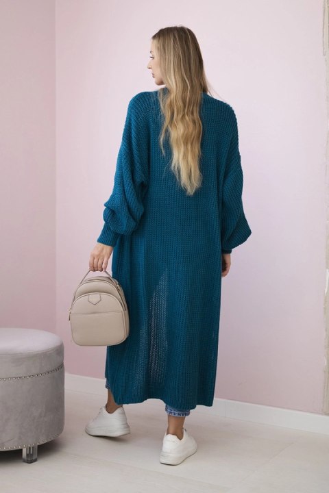 Sweter długi kardigan morski Sweter długi kardigan morski
