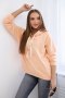 Bluza bawełniana z kapturem brzoskwiniowa