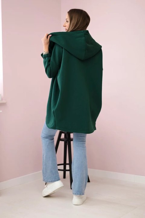 Bluza z krótkim suwakiem ciemno zielona Bluza z krótkim suwakiem ciemno zielona