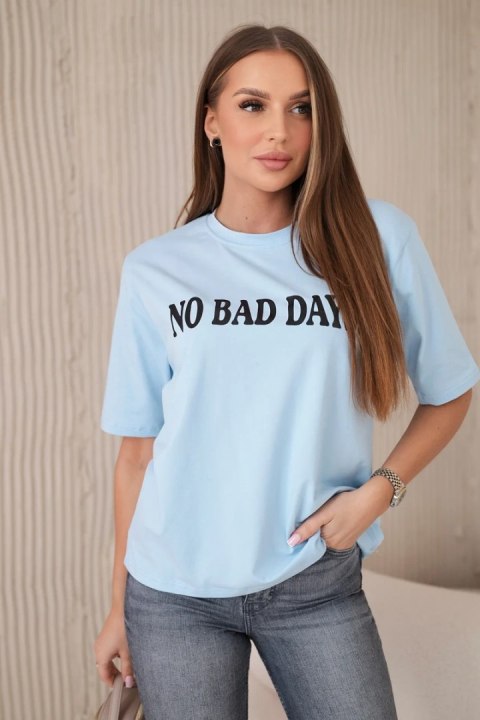 Bluzka bawełniana No Bad Days niebieskie Bluzka bawełniana No Bad Days niebieskie