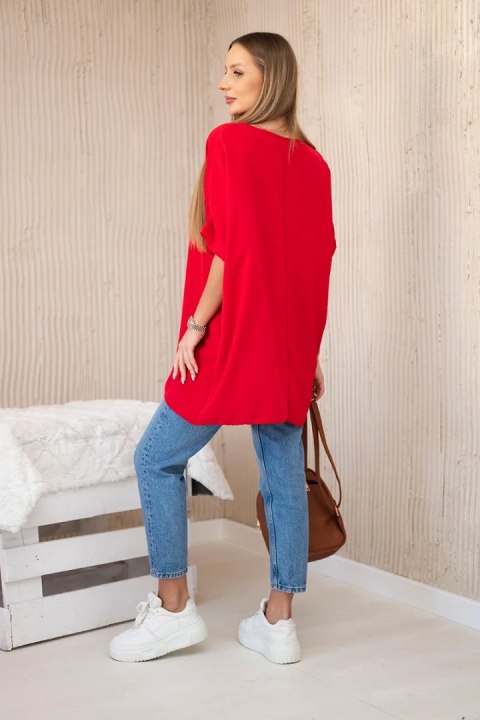 Bluzka oversize z wisiorkiem czerwona Bluzka oversize z wisiorkiem czerwona