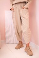 Komplet new punto bluza + spodnie ciemny beżowy