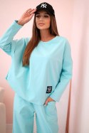 Komplet new punto bluza + spodnie miętowy