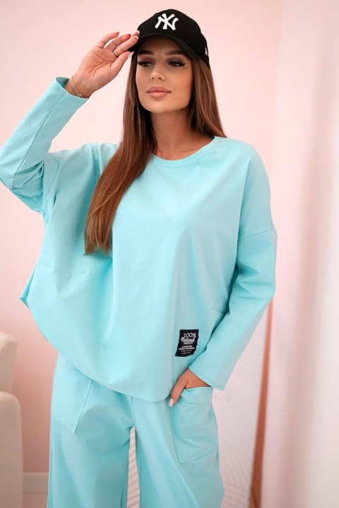 Komplet new punto bluza + spodnie miętowy Komplet new punto bluza + spodnie miętowy